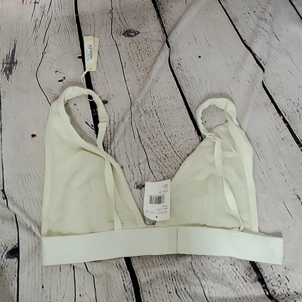 Skims Cotton Plunge Bralette NWT 3X Bone - Picture 4 of 6